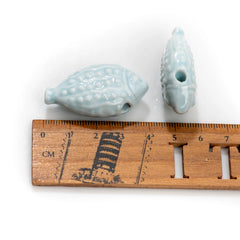 2pcs Ocean Breeze Ceramic Fish Beads 40mm for Artisan Jewelry Making Handmade Craft Supplies TCZ199A
