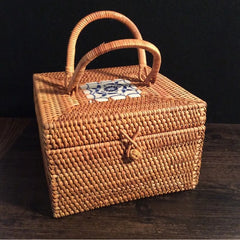 Domestic Desktop Trifles Crate Ceramic Adornment Stowage Casket Decorative Container for Housekeeping Artisan Organizing Box