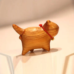 Tiny Cute Wooden Cat,Cute Animal Figurine Cat Ornament,Handmade Wood Carved Cat Sculpture Statue,Miniature Cat Figurine Crafts
