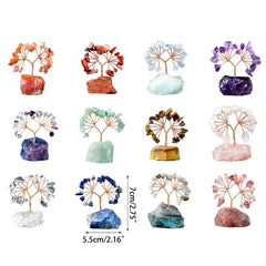 KX4B Unique Crystal Sculpture Handmade Crystal Money Tree for Good Luck Wealth Health