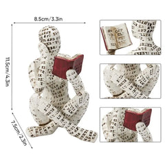 Reading Woman Statue Paper Pulp Resin Desk Ornaments Handmade Craft Abstract Art Art Sculpture