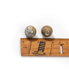 5pcs Artisan Crafted 16mm Ceramic Beads High-Temperature Kiln Variations Handcrafted Jewelry Components TCZ164