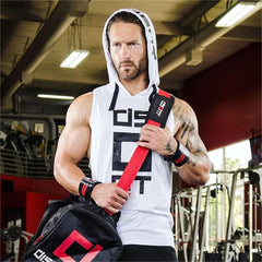 Hooded Tank Tops Men Summer Gym Fitness Hoodies Sleeveless Shirt Male Bodybuilding Cotton Singlets Joggers Sports Vest Clothing