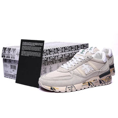PREMIATA Men's American Retro Light Luxury Stitched Mesh Breathable Jogging Shoes Fashion Versatile Light Casual Sports Shoes