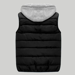 Men's Padded Vest Autumn Winter Hooded Jackets Outerwear Thick Warm Sleeveless Coat Casual Waistcoat Men Clothing Male Navy Tops