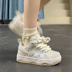 Platform Female Sneakers Blue Casual Skateboard Tennis Female Vulcanize Korean Women Shoes Spring Summer 2024 Footwear