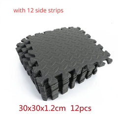 12PCS 30*30cm Sports Protection Gym Mat EVA Leaf Grain Floor Mats Yoga Fitness Non-Slip Splicing Rugs Thicken Shock Room Workout