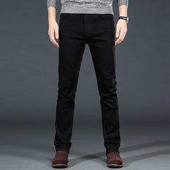 Men Plus Size Jeans 38 40 Slim Skinny Stretch Straight Classic Version of Simple Black Denim Pants Male Brand Clothing