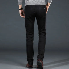 Men Plus Size Jeans 38 40 Slim Skinny Stretch Straight Classic Version of Simple Black Denim Pants Male Brand Clothing