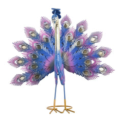 Peacock Statue Sculpture Handmade Crafts Ornament Animal Figurine Standing Posture Collectible Peacock Figurine Craft Yard Decor
