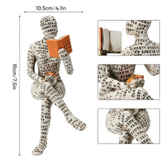 Reading Woman Statue Paper Pulp Resin Desk Ornaments Handmade Craft Abstract Art Art Sculpture