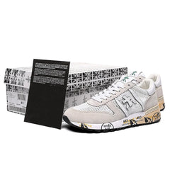 PREMIATA Men's Retro Light Luxury Mesh Perforated Breathable Jogging Shoes Fashion Trend Versatile Light Casual Sports Shoes