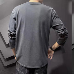 Spring Autumn Fashion Trend Letter Print T-shirts Men Long Sleeve Loose Casual Tops Man Hip Hop All Match Y2K Male Street Wear