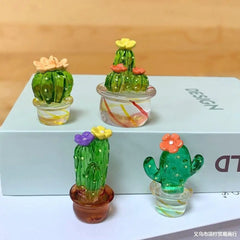Handmade Cactus Sculpture Original Resin Not Fade Simulation Plant Easy Use Car Ornaments Desktop