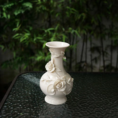 Artisanal Hand-made High Temperature Ceramic Hand-held Rose Vase/Vintage Stereo Flower