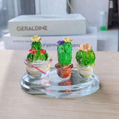 Handmade Cactus Sculpture Original Resin Not Fade Simulation Plant Easy Use Car Ornaments Desktop