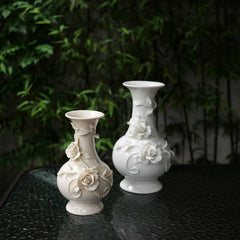 Artisanal Hand-made High Temperature Ceramic Hand-held Rose Vase/Vintage Stereo Flower