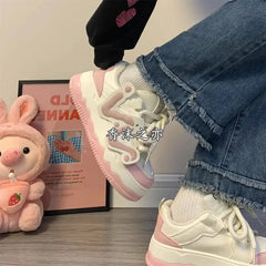 Platform Sneakers Skateboard Shoes Women Casual Flats Kawaii Vulcanize Summer 2024 Korean Footwear Tennis Female
