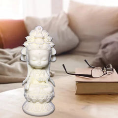 Resin Guanyin Bodhisattva Figurine, Handmade Art Sculpture, Chinese Buddhist Figures, Home, Office, Car, Feng Shui Statue