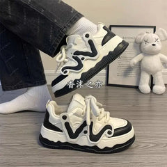 Platform Sneakers Skateboard Shoes Women Casual Flats Kawaii Vulcanize Summer 2024 Korean Footwear Tennis Female