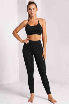 Star Print Sports Bra and Leggings Set