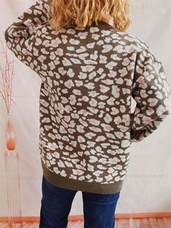 Leopard Round Neck Long Sleeve Sweater